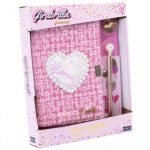 Tweed diary with a sequins heart