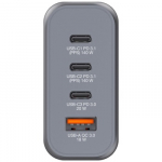Verbatim 32203 GaN Įkroviklis 140W 4-Port, USB-A/USB-C, EU/UK/US Plug, Pilka/Juoda