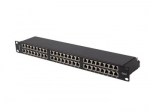 Patch panel 48 ports 1U 19 inches cat.6 ftp shielded black