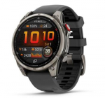 &bdquo;Garmin fēnix 8 Pro AMOLED&ldquo; safyrinis laikrodis, 47 mm, titano spalvos su grafito / juodo silikono apyranke