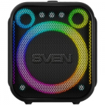 Portable speaker SVEN PS-880, black, power output 110W (RMS), TWS, Bluetooth, FM, USB, microSD, LED-display, lithium battery