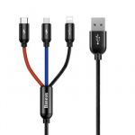 Colorfone CAMLT-BSY01 USB kabelis 1,2 m USB A 3 x USB C Juoda, Raudona, Mėlyna