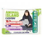ANIMAL ISLAND Chicken with quail and Chicken with lamb Fillets in broth Box - &scaron;lapias kačių maistas - 4x85g