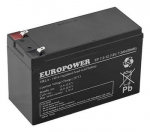 BATTERY 12V 7.2AH VRLA/EP7.2-12 T2 EUROPOWER EMU