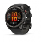 fenix 8 Pro 51 mm, LTE, AMOLED, Sapphire, Carbon grey DLC titanium with Black/pebble grey silicone b