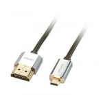 HDMI Laidas - LINDY Cromo Slim HDMI į Micro HDMI Laidas, Didelės Spartos, 2 m, Juodas