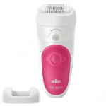 Braun | Epilator | Silk-&eacute;pil 5 SE5500 | Operating time (max) 30 min | Bulb lifetime (flashes) Not applicable | Number of power levels 1 | Wet and Dry | White/Pink