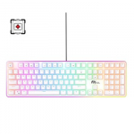 Royal Kludge RK918 RGB balta laidinė mechaninė klaviatūra | 100%, Red switches, US