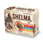 SHELMA with salmon, cod, chicken and beef in sauce - &scaron;lapias kačių maistas - 12x85g