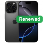 Apple Renewed Grade C | Apple iPhone 16 Pro | Black | 6.3 " | Super Retina XDR OLED | 128 GB | 5G | iOS