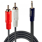 Garso Kabelis - Lindy 3,5 Mm Į 2 RCA Stereo 10 M Auksu Dengti Kontaktai