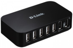 D-LINK 7xUSB2.0 7port USB Hub 480Mbps PC MAC