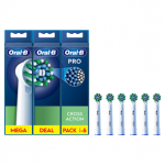 Braun Oral-B Cross Action Pro, 6 vnt., balti - Dantų &scaron;epetėlių antgaliai Prekė - EB50-6