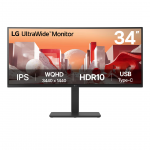 LG BA75QE UltraWide, 34'', WQHD, USB-C, lenktas, juodas - Monitorius