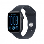 Apple Watch SE 3, 44 mm, GPS + Cellular, Sport Band, M/L, juodo aliuminio spalvos / tamsiai mėlynas - I&scaron;manusis laikrodis
