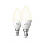 Philips Hue White, E14, &scaron;ilta balta &scaron;viesa, 2 vnt. - I&scaron;maniosios lemputės