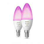 I&scaron;manioji lemputė Philips Hue White and Color, E14, 2 vnt., white Prekė - 929002294205