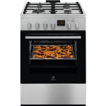 Electrolux 600 Series SteamBake, 58 L, plotis 60 cm, nerūdijantis plienas - Dujinė viryklė su elektrine orkaite