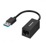Adapteris Hama Network Adapter, USB-A -> LAN, black