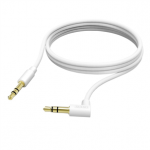Hama Aux Cable, 3,5 mm - 3,5 mm, 90&deg; angled plug, 1 m, white - Laidas Prekė - 00201529