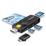 Atminties kortelių skaitytuvas AXAGON CRE-SMP2A, USB-A, USB-C, memory card reader, black
