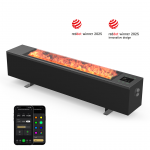 Aeno, 2000 W, juodas - Premium ECO i&scaron;manusis &scaron;ildytuvas su židinio efektu