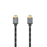 Laidas Hama Ultra High Speed, 8K, gold plated, 2 m, black/gray Prekė - 00205239