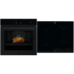 Electrolux, 72 L, juoda - Įmontuojama orkaitė + indukcinė kaitlentė