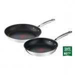 Tefal Duetto+, 24/28 cm, 2 vnt., nerūdijančio plieno spalvos - Keptuvių rinkinys