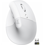 Logitech Lift Vertical Ergonomic Mouse, silent, balta - Belaidė pelė