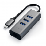 Satechi USB-C + Gigabit Ethernet, pilkas/juodas - USB &scaron;akotuvas