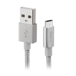 Laidas SBS Silver Metal Braided, USB-A - Micro USB, silver Prekė - TECABLEMICROBS