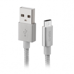 Laidas SBS Silver Metal Braided, USB-A - Micro USB, silver Prekė - TECABLEMICROBS