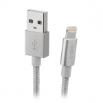 Laidas SBS Silver Metal Braided, USB-A - Lightning, silver Prekė - TECABLEUSBIP589BS