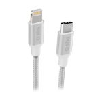 Laidas SBS Silver Metal Braided, USB-C - Lightning Prekė - TECABLELIGTC1BW