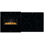 Electrolux 600 SteamBake, 65 L, juoda - Orkaitė + indukcinė kaitlentė