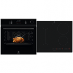 Electrolux, 72 L, juoda - Įmontuojama orkaitė + indukcinė kaitlentė