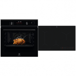 Electrolux, 72 L, juoda - Įmontuojama orkaitė + indukcinė kaitlentė