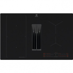 Electrolux 600 Series, plotis 80 cm, juoda - Įmontuojama indukcinė kaitlentė su gartraukiu