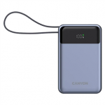 Canyon OnPower PB-600, 20000 mAh, USB-A, USB-C, juoda/sidabro spalvos - I&scaron;orinė baterija