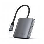 Satechi 4-Port USB-C Hub, Power Delivery, pilkas - USB &scaron;akotuvas