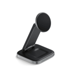 Satechi 3-in-1 Foldable Qi2 Wireless Charging Stand, pilka - Belaidžio įkrovimo stotelė