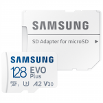 Samsung EVO Plus, microSDXC, 128 GB, balta - Atminties kortelė ir adapteris Prekė - MB-MC128SA/EU