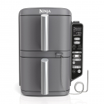Ninja Double Stack XL 9.5L, 2470 W, pilka - Kar&scaron;to oro gruzdintuvė su termometru