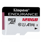 Kingston High-Endurance, microSDXC, 128 GB, juoda/balta - Atminties kortelė