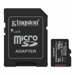 Kingston Canvas Select Plus, UHS-I, microSD, 128 GB, juoda - Atminties kortelė