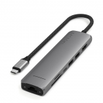 Satechi 7-in-1 USB-C Slim Multiport Adapter with Ethernet, pilkas - USB &scaron;akotuvas