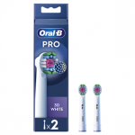 Braun Oral-B Pro 3D White, 2 vnt., balti - Dantų &scaron;epetėlių antgaliai Prekė - EB18-2/WHITE
