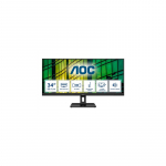 AOC E2 U34E2M/BK computer monitor 86.4 cm (34") 3440 x 1440 pixels UltraWide Quad HD LED Black