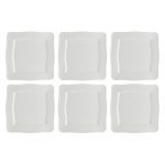 Set of 6 Square Plates Florentina - White, 26.5 cm
